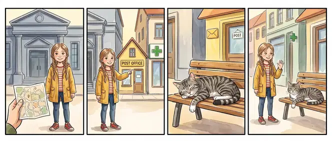 Ana, wo ist die Post? Das ist eine Bank!