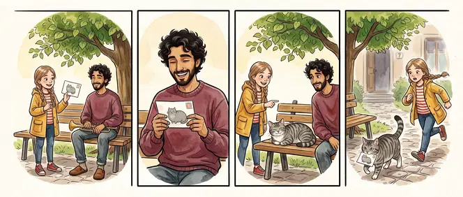 Non, here's a postcard for you. I drew it myself.
