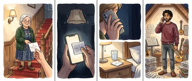 The neighbours in a small comic