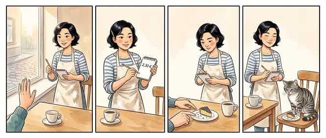 The neighbours in a small comic