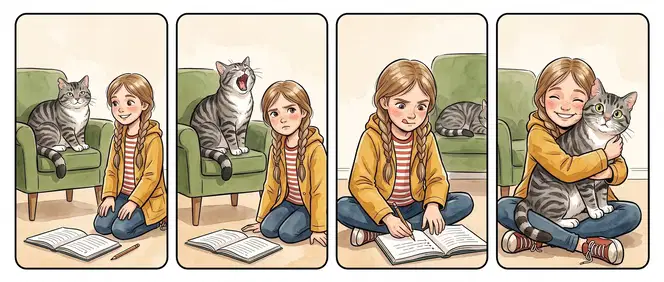 The neighbours in a small comic