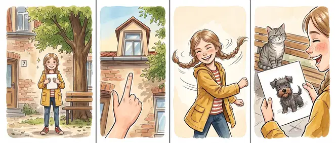 The neighbours in a small comic