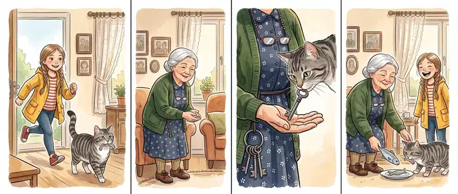 The neighbours in a small comic