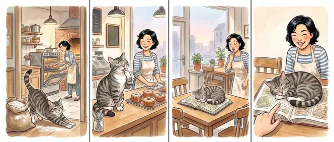 The neighbours in a small comic