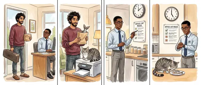 The neighbours in a small comic