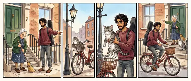 The neighbours in a small comic
