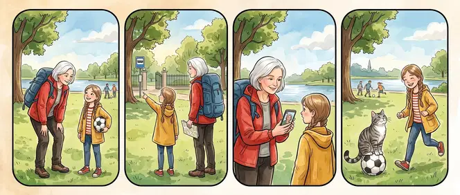 The neighbours in a small comic