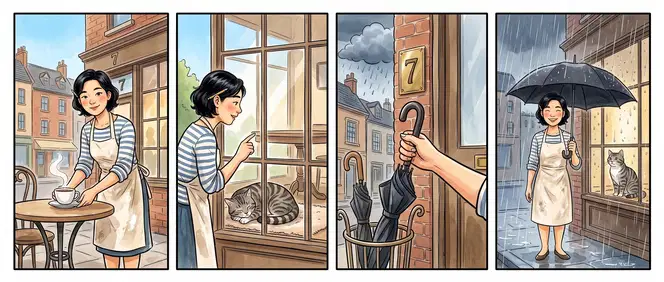 The neighbours in a small comic