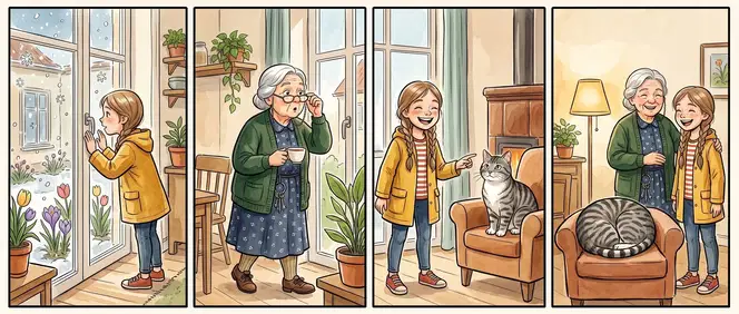 The neighbours in a small comic