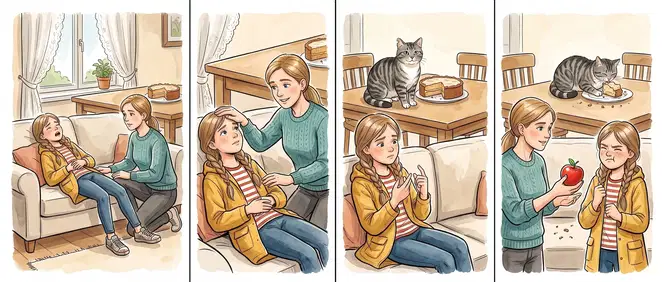 The neighbours in a small comic