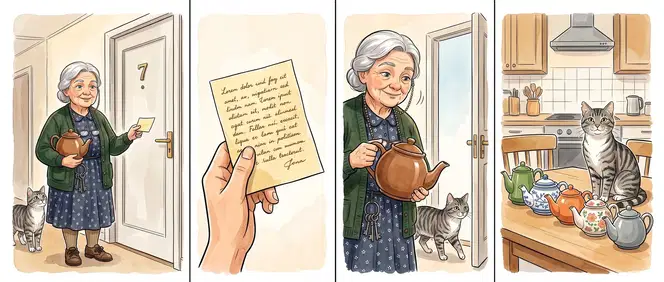 The neighbours in a small comic