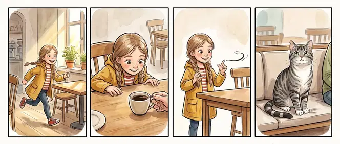 The neighbours in a small comic