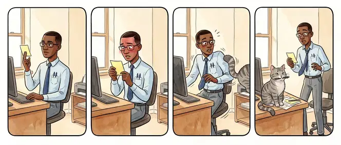 The neighbours in a small comic