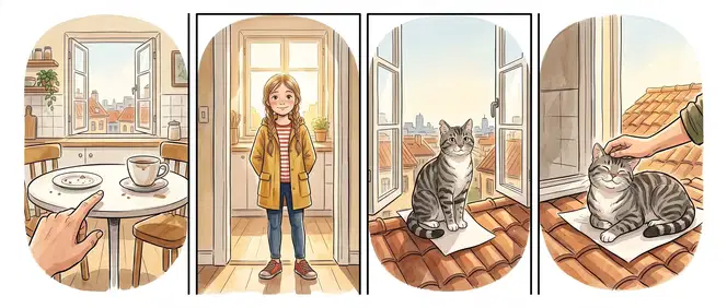 The neighbours in a small comic