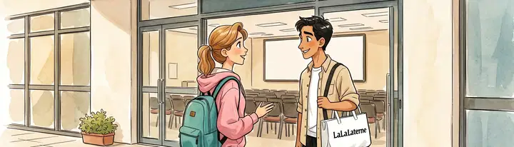 Emma spricht mit dem Jungen