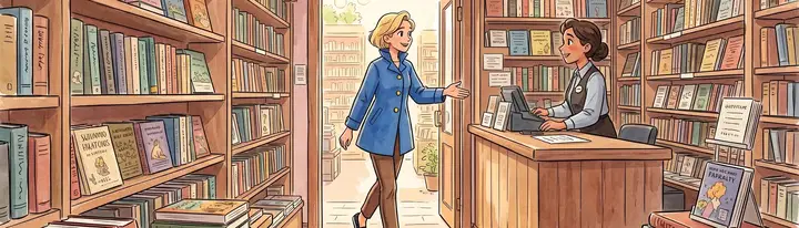 In eine Buchhandlung gehen