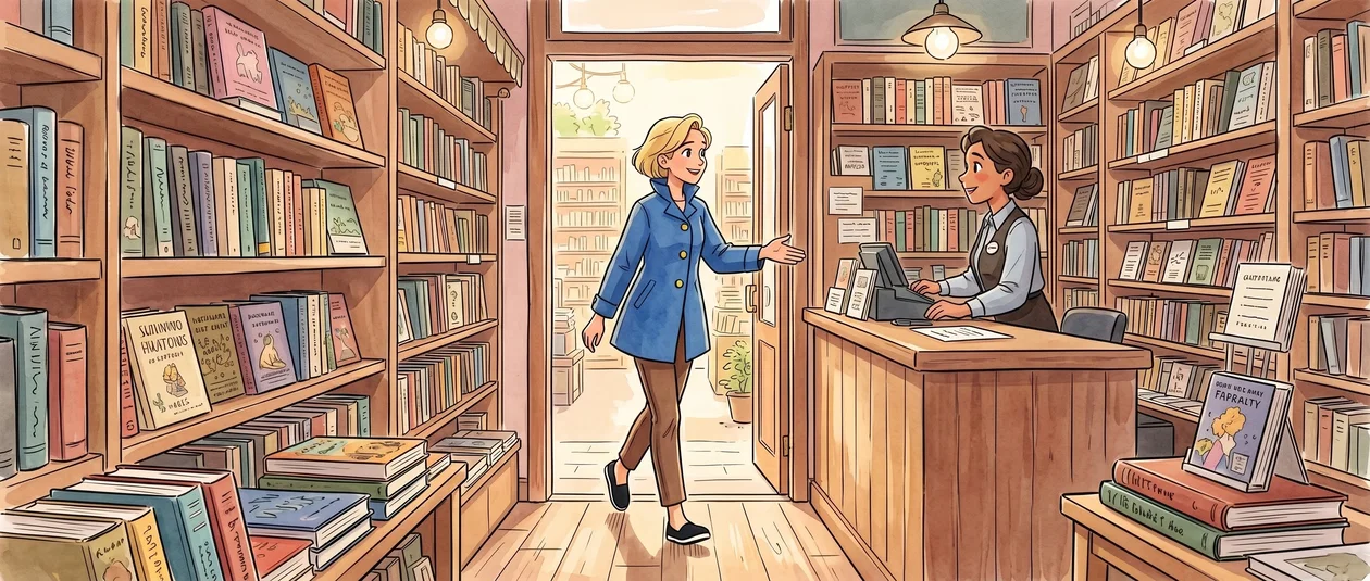 In eine Buchhandlung gehen